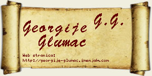Georgije Glumac vizit kartica